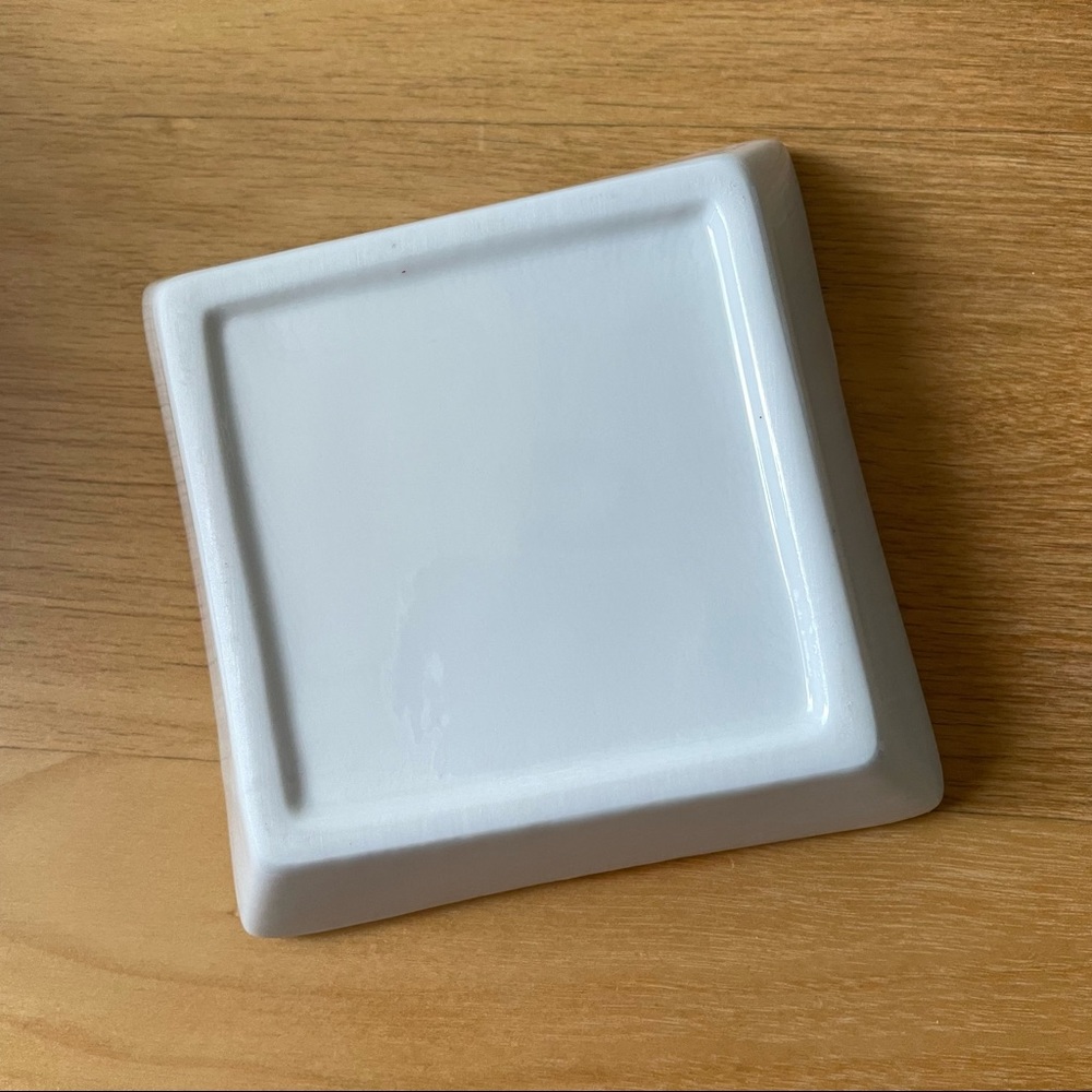 Ceramic Square Jewelry Ring Dish Tray Holder with Box - Picture 4 of 4
